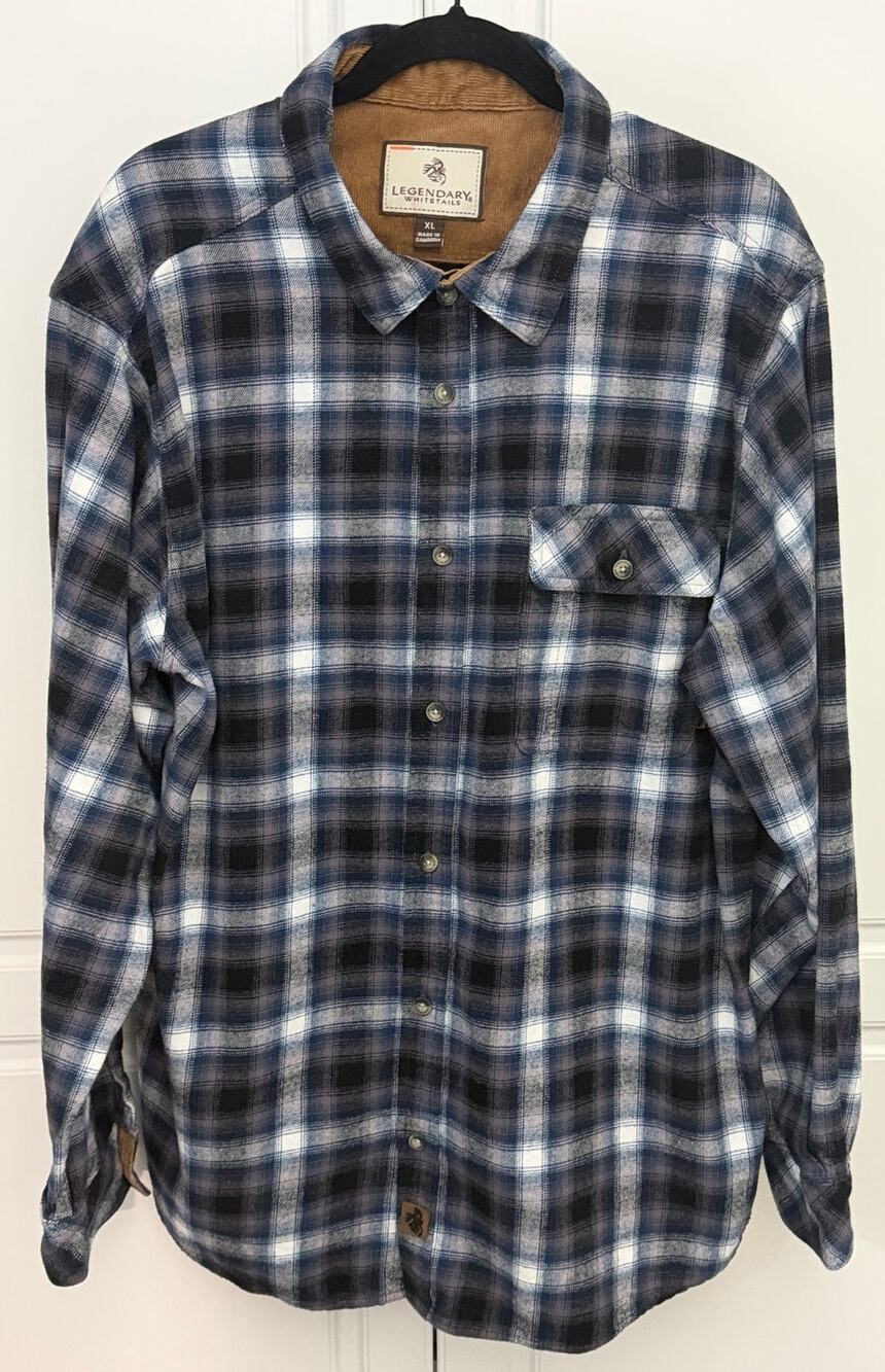 Legendary Whitetails Long Sleeve Button Front Plaid Flannel Shirt Size XL NWOT